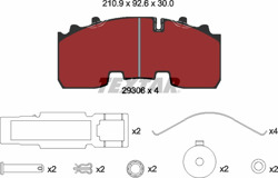 KLOCKI HAMULCACA 29165 / 29306 BPW ECO TEXTAR 2 WYCIĘCIA